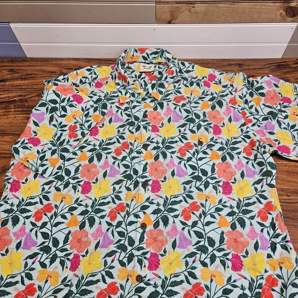 Yiume Shirt Mens 3XL Floral Hawaiian All Over Print Cotton Beach Cruise